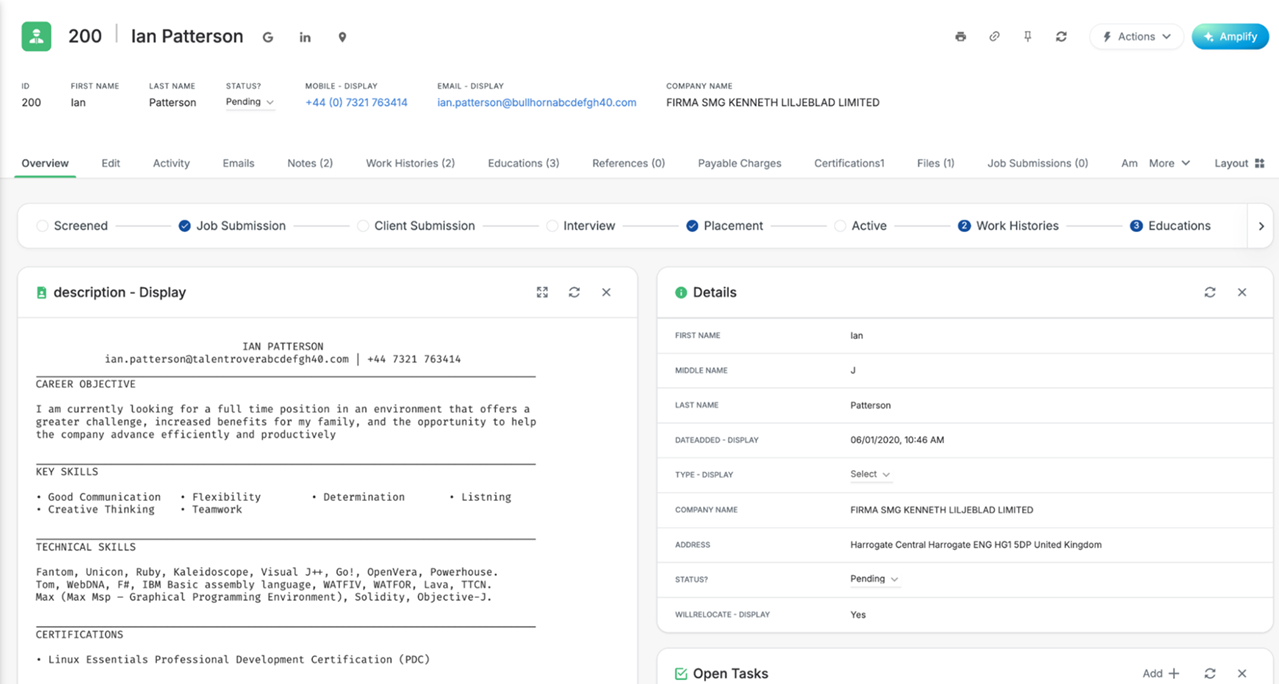 The new record view showing improved spacing, fonts, and colors.