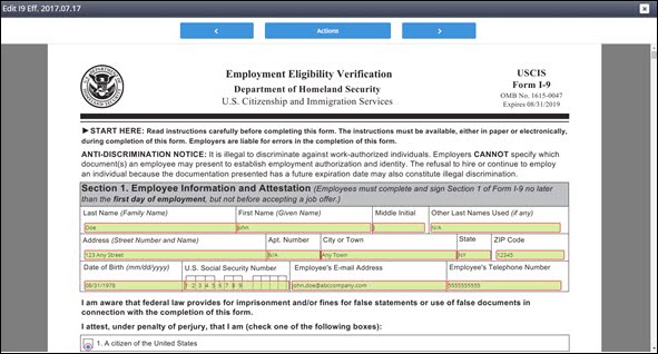 Completing and Submitting the Form I-9