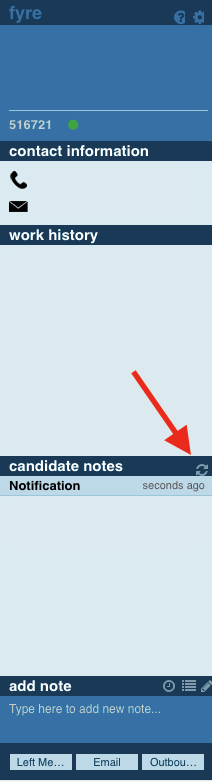 Candidate Sidebar Feature: Refresh Messages