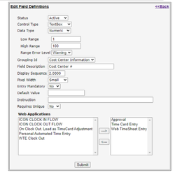 Adding and Editing User Defined Fields