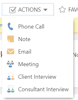Creating Email, Meeting, and Interview Actions - Invenias Web App
