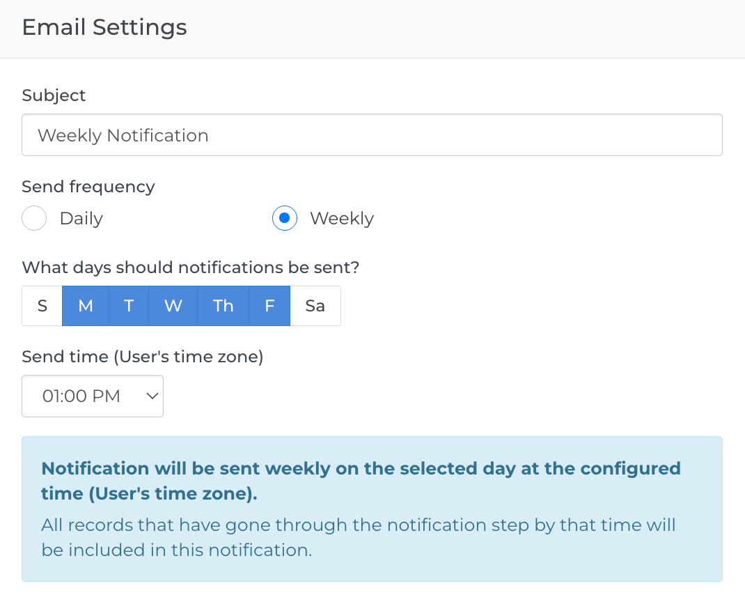 Configurable Send Time Settings for Automation Notification Steps